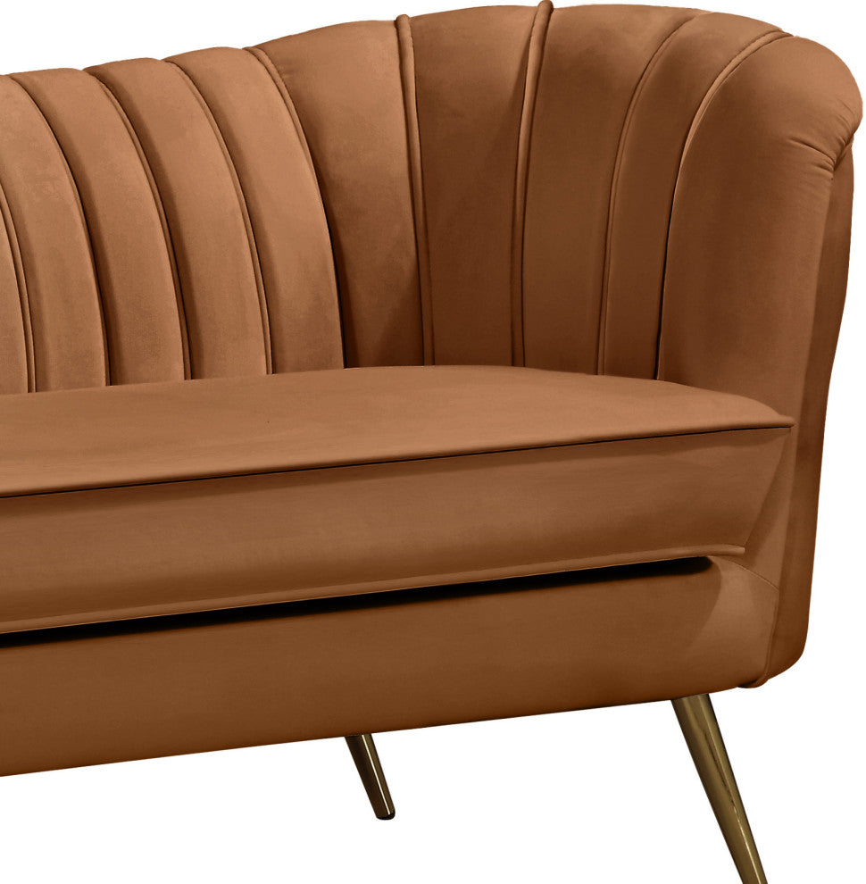 Margo Velvet Upholstered Set, Saddle, Loveseat