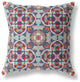 16" Green Orange Cloverleaf Boho Suede Throw Pillow