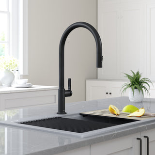 Oletto Pull-Down 1-Hole Kitchen Faucet, Matte Black, Model Kpf-2821mb