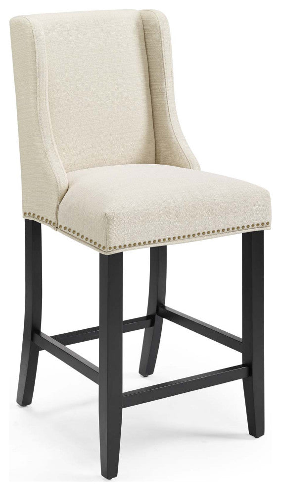 Baron Upholstered Fabric Counter Stool Beige