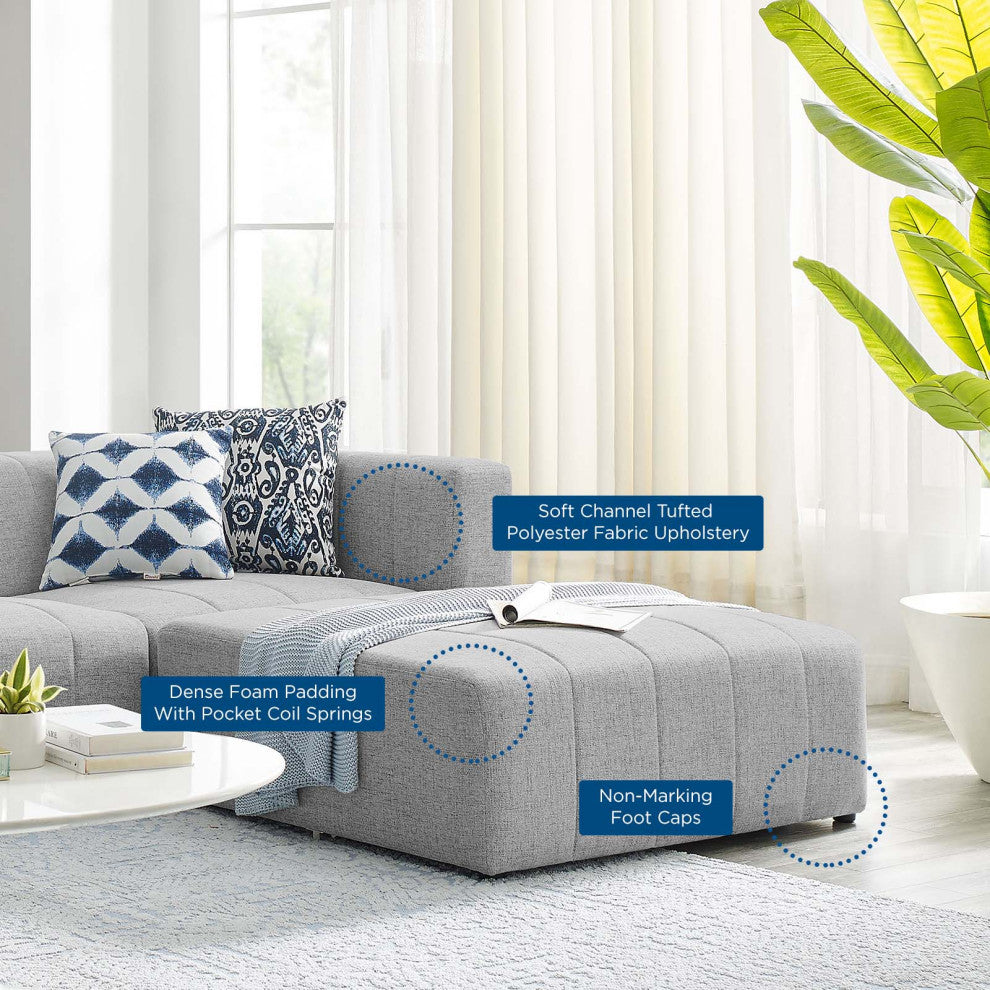 Sectional Sofa Set, Fabric, Gray, Modern, Living Lounge Hotel Hospitality