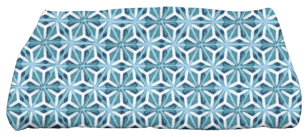 Water Mosaic, Geometric Print Bath Towel, Teal