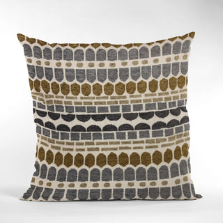Plutus Green, Gray Harmony Border Luxury Throw Pillow, 22"x22"