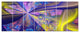 Purple Yellow Fractal Curves, Abstract Canvas Art Print, 83"x32", 7 Panels