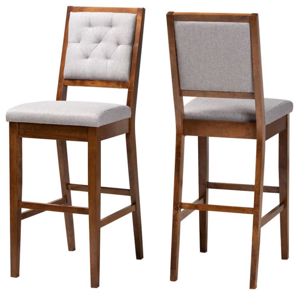Lakenya Modern 2-Piece Bar Stools, Gray