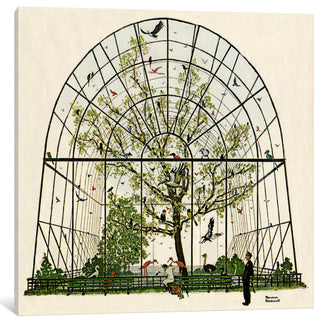 "The Aviary" by Norman Rockwell, Canvas Print, 12x12"