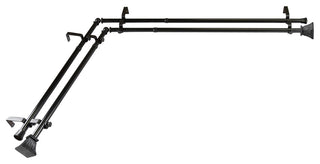 Aldo 13/16 inch Double Corner Window Curtain Rod, Black, 28-48"