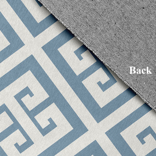 Greek Key Patterned Chenille Rug