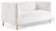 Shift Channel Tufted Performance Velvet Loveseat White