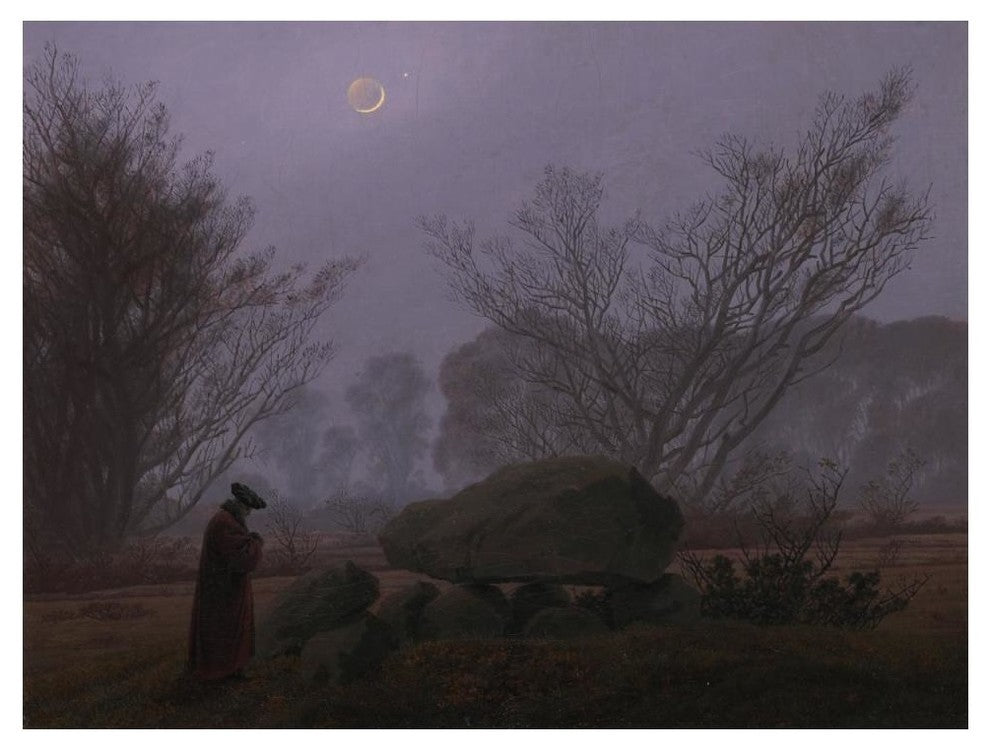 "A Walk at Dusk" Digital Paper Print by Caspar David Friedrich, 50"x38"