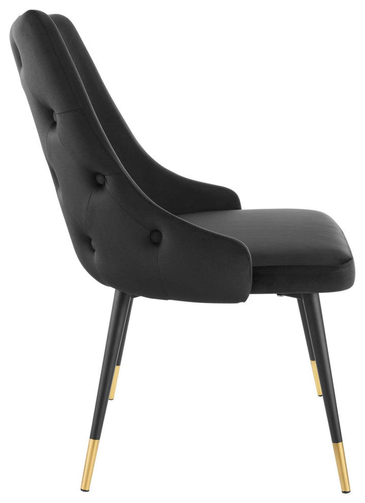 Adorn Dining Side Chair Performance Velvet Set of 2-Black