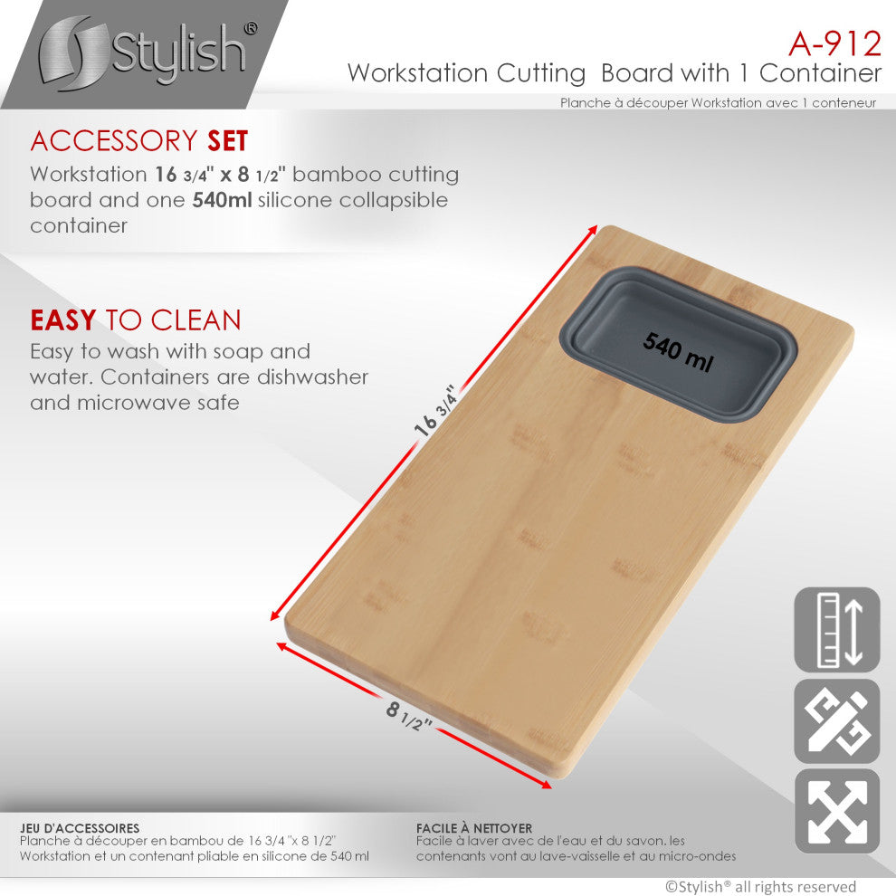 Workstation Cutting Board With 1 Container A-912