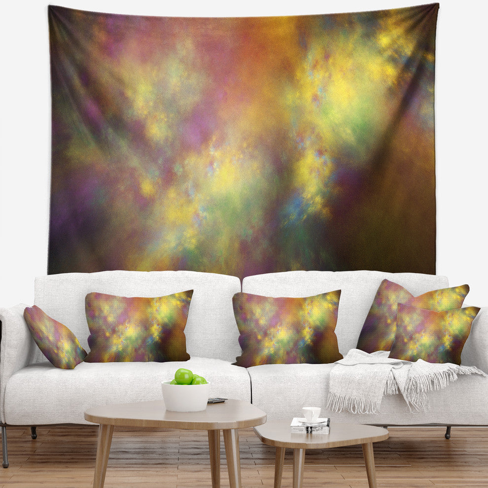 Perfect Yellow Starry Sky Abstract Wall Tapestry, 60"x50"