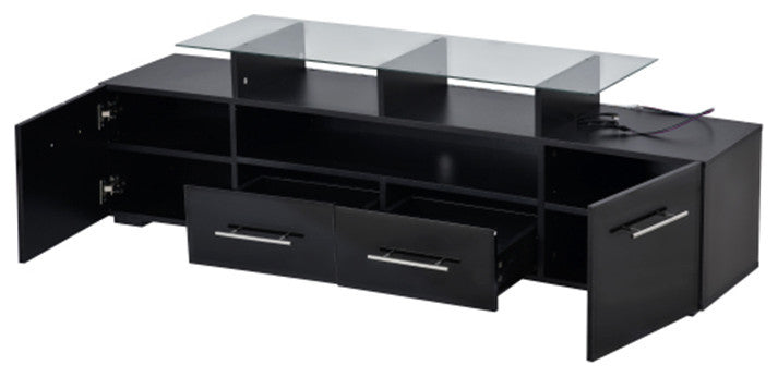 Universal Entertainment Center black modern TV benches