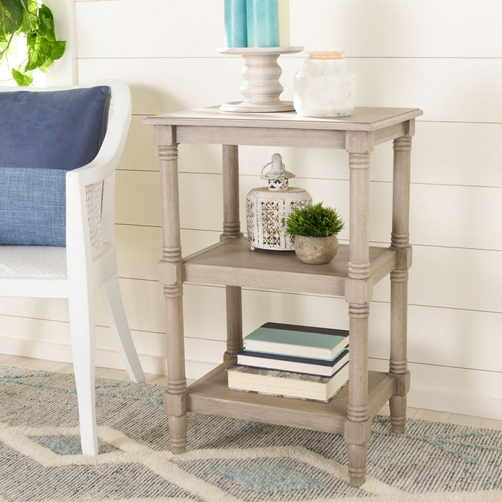 Safavieh Cassie 3 Shelf Accent Table, Greige