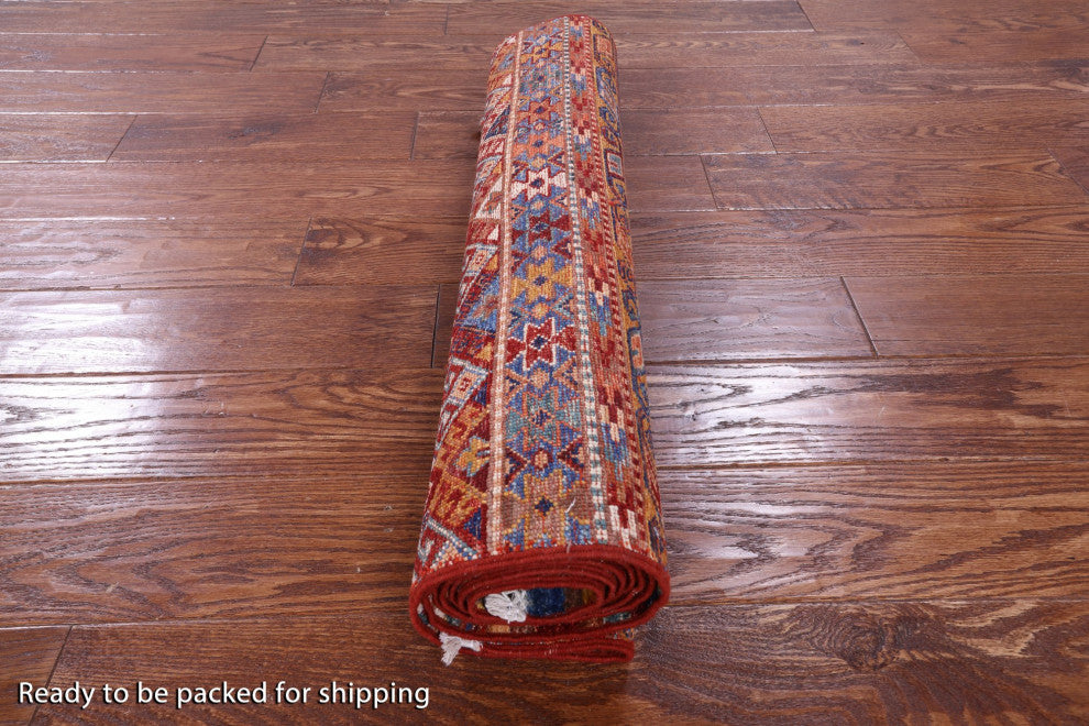 2' 7" X 8' 5" Runner Hand Knotted Super Kazak Khorjin Rug - Q12798