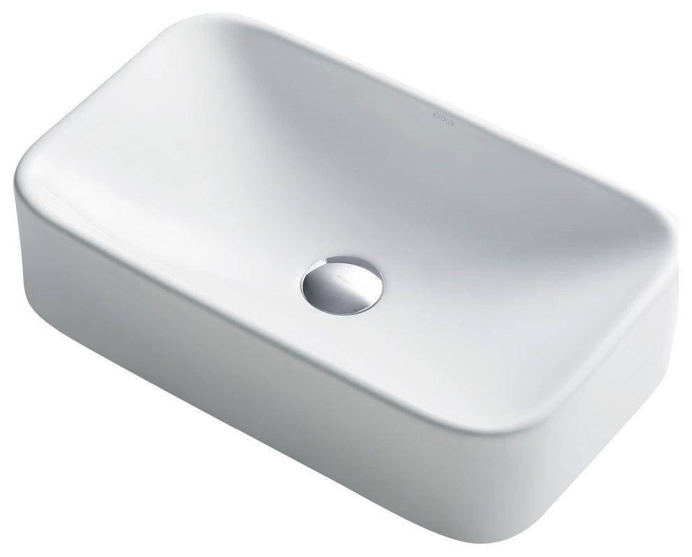 Elavo Ceramic Rectangle Vessel White Sink