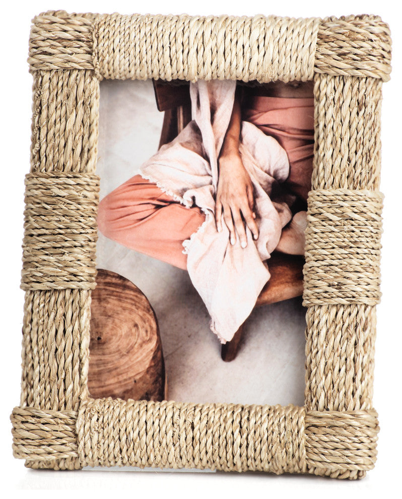 Faenza Abaca Rope Photo Frame, 5" X 7"