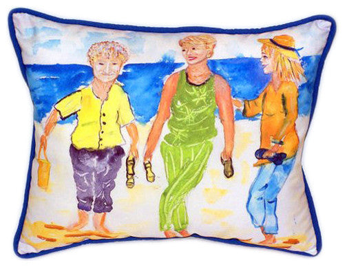 Pair of Betsy Drake Grandma at the Beach Large Indoor/Outdoor Pillows 16x20