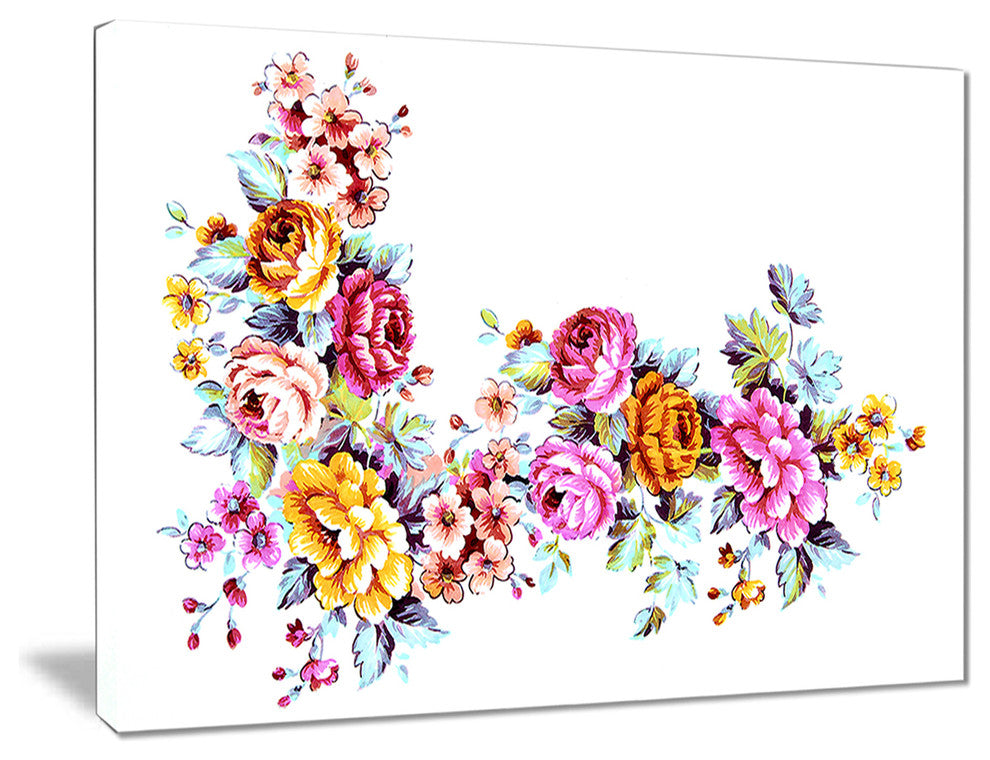 "Yellow and Pink Flowers" Canvas Print, 20"x12"