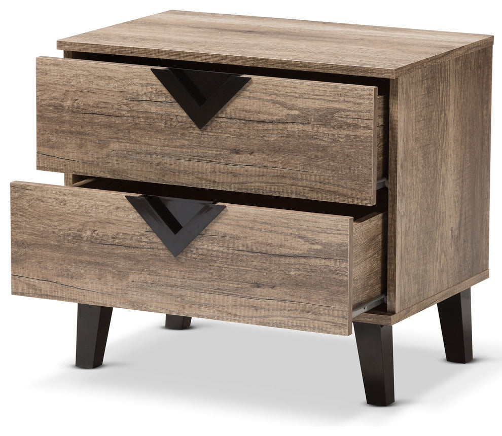 Swanson Modern and Contemporary Light Brown Wood 2-Drawer Nightstand