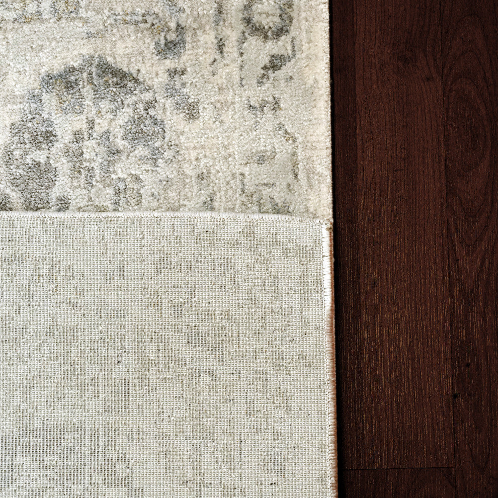 Castilla Ivory And Gray Area Rug, 6.7'x9.6'