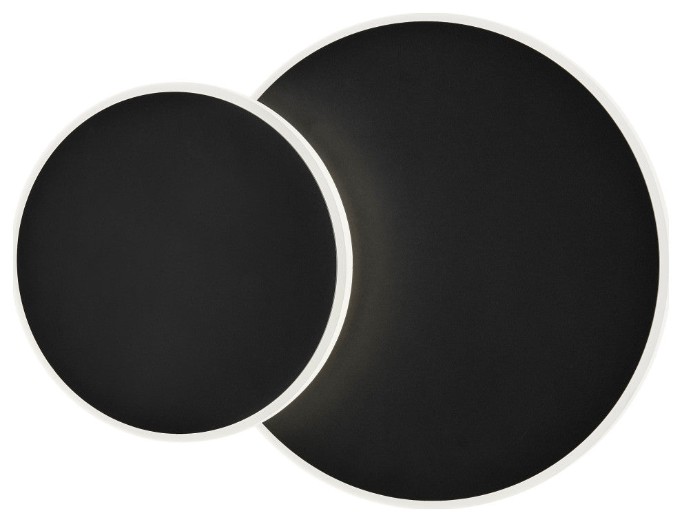 Luna Eclipse 2 Circle Multiuse Dimmable Wall Lamp, Black