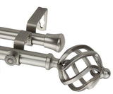 Twist Double Curtain Rod, Satin Nickel, 48"-84"