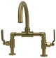 KS2177KL Industrial Style Bridge Bathroom Faucet and Pop-Up Drain, Brushed Brass