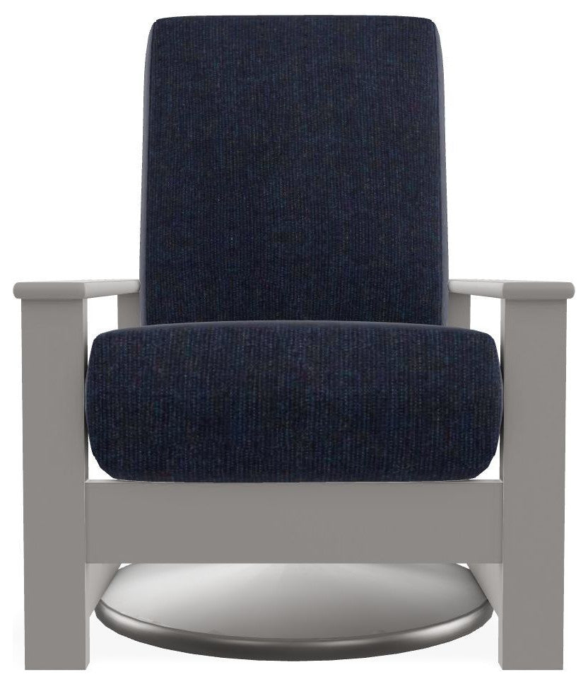 Leeward Deep Seat Outdoor Hidden Swivel Rocker, Indigo/Warm Gray