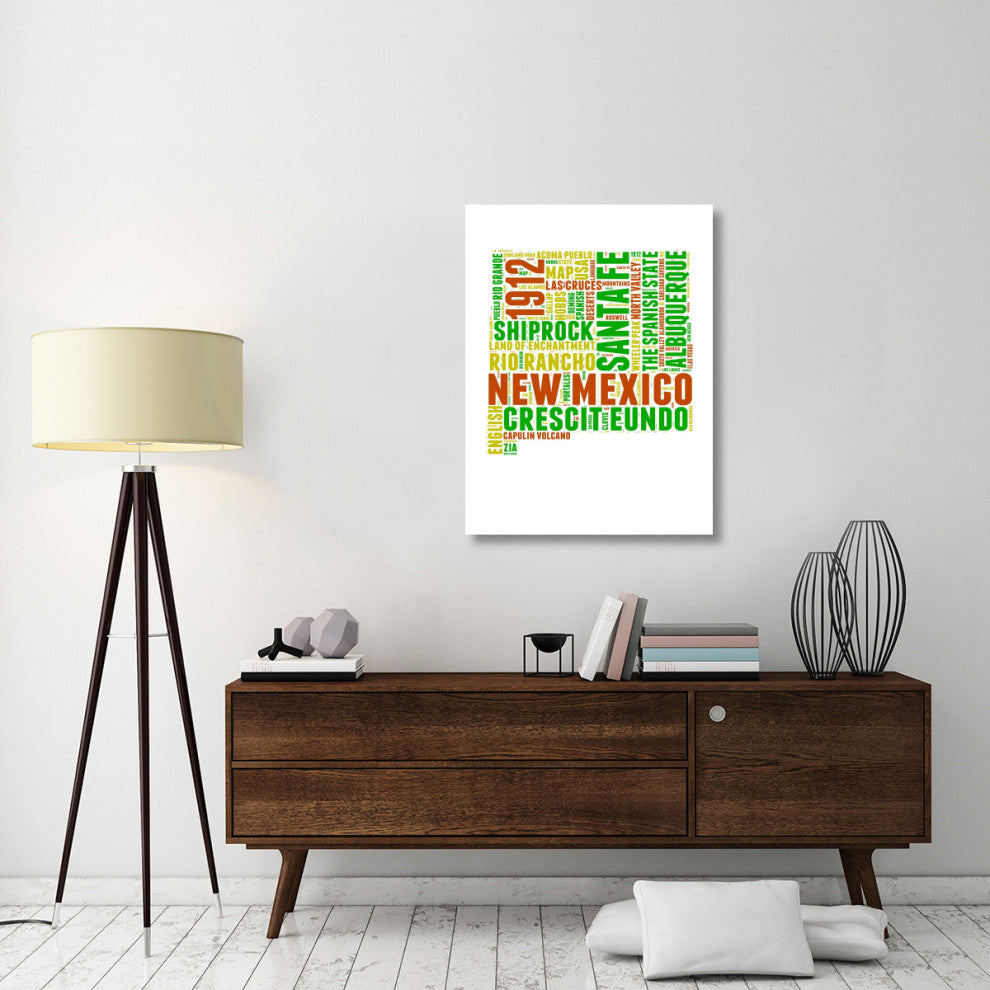 "New Mexico Word Cloud Map" Fine Art Print
