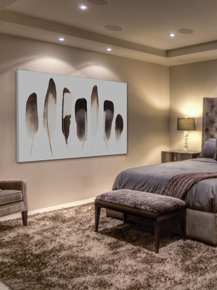 "Dark Feathers in the Light" Painting Print on Canvas