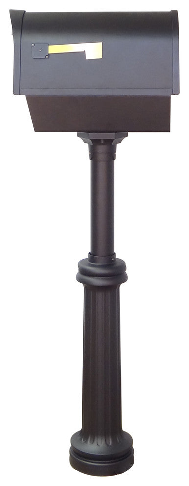Classic Mailbox With Newspaper Tube, Locking Insert & Richland Mailbox Post