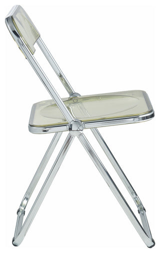 LeisureMod Lawrence Acrylic Folding Chair With Metal Frame