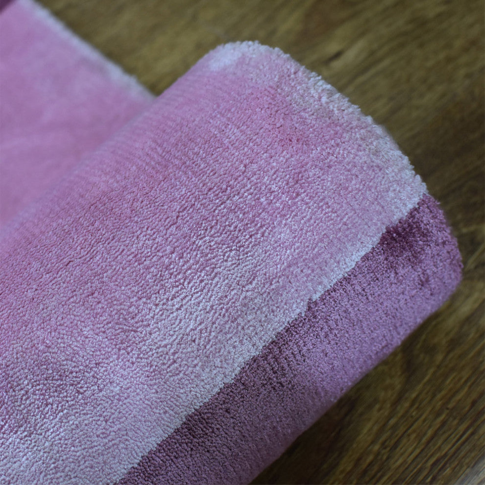 Hand Woven Viscose & Silk Area Rug Contemporary Pink