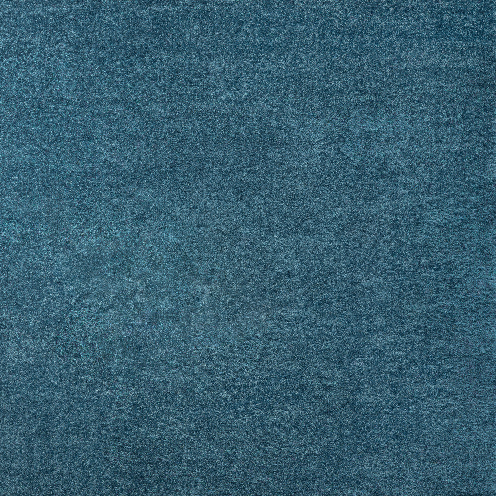 Haze Solid Low-Pile Runner Rug, Turquoise, 5' Square