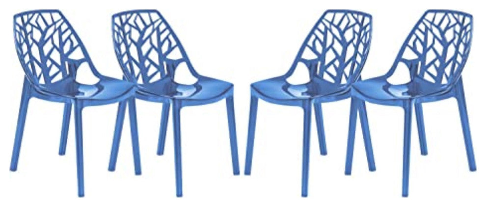 LeisureMod Modern Cornelia Dining Chair, Set of 4