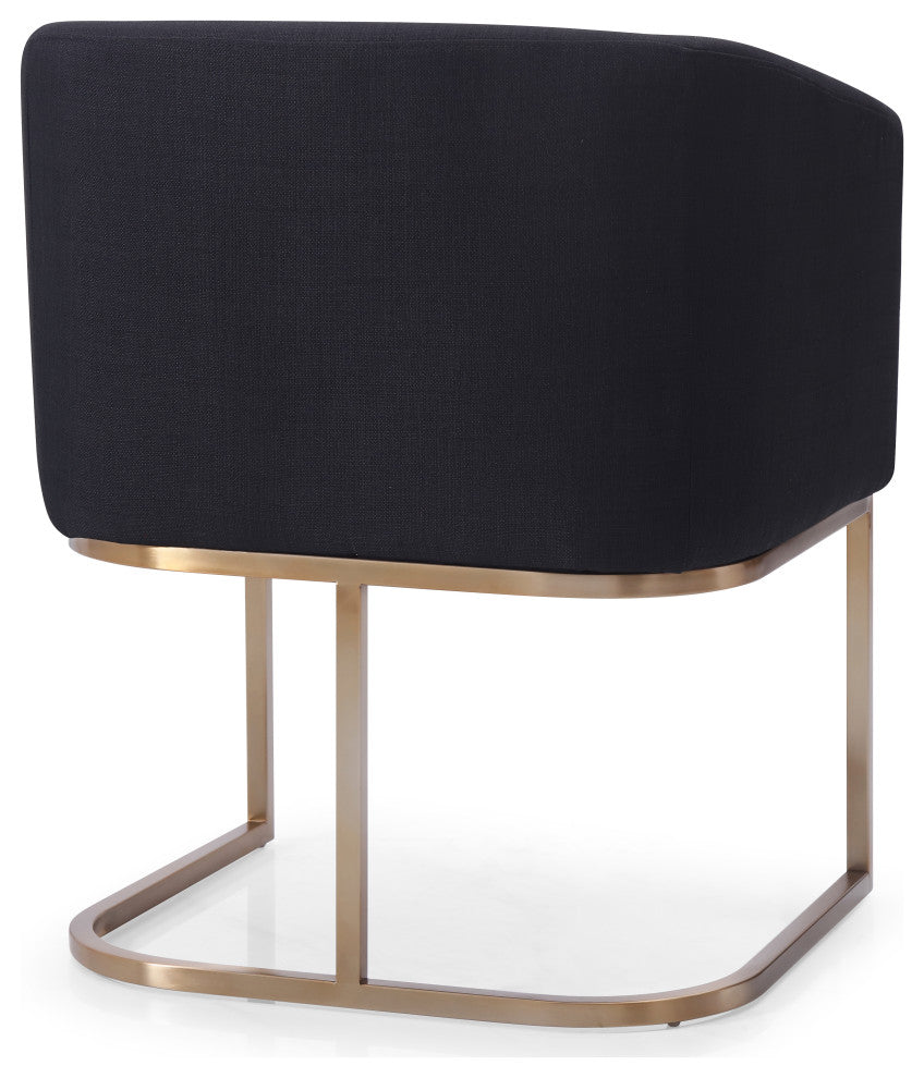 Modrest Yukon Modern Black and Antique Brass Dining Chair