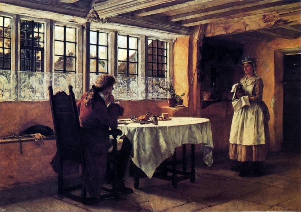 Francis David Millet At the Inn, 18"x27" Gallery Wrapped Canvas Print