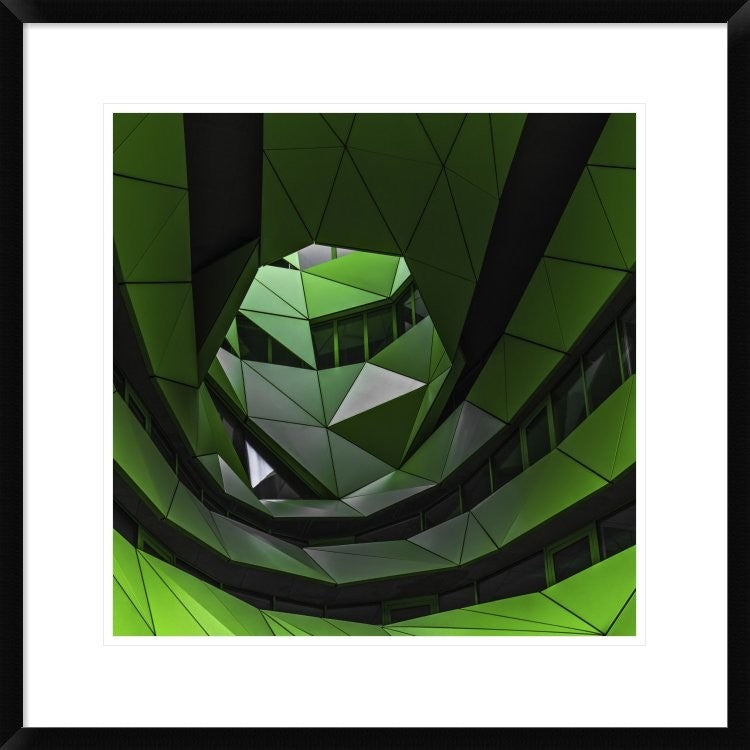 "Green Offices" Framed Digital Print by Gilbert Claes, 26"x26"