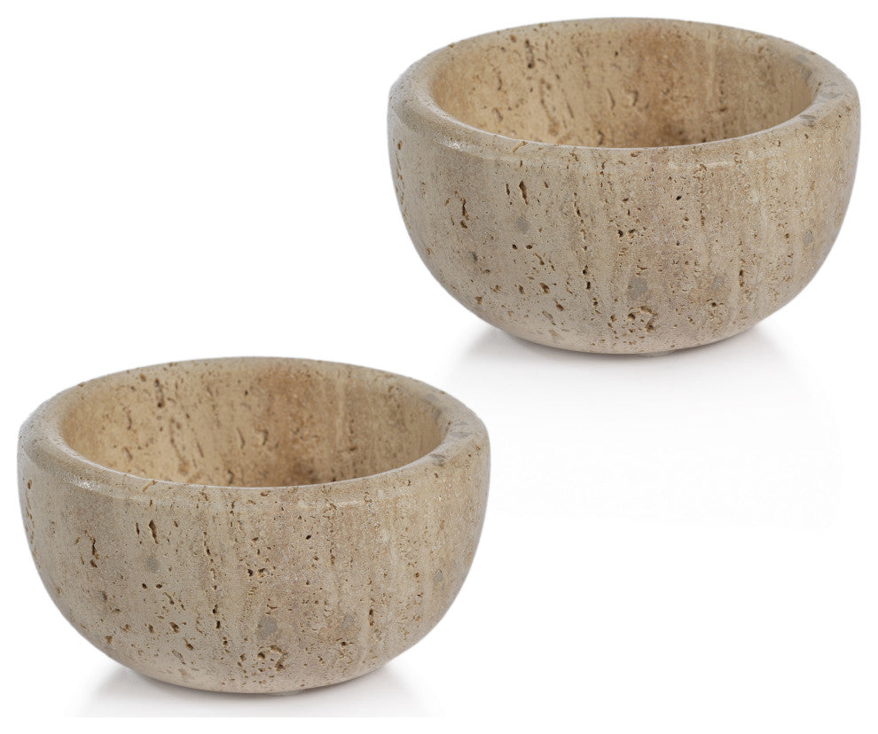 Sulu MultiServe Beige Travertine Bowls, 4"