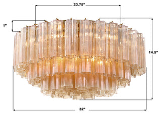 Crystorama Lighting Group ADD-331-AM Addis 16 Light 32"W Flush - Aged Brass