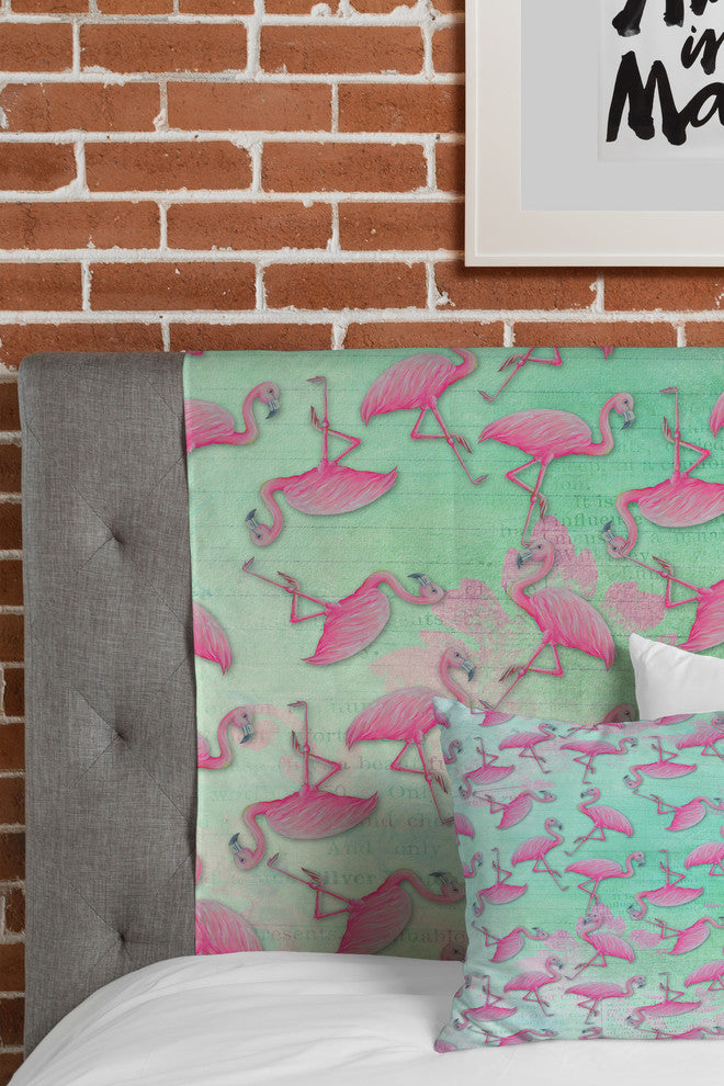Deny Designs Madart Inc Pink And Aqua Flamingos Tapestry