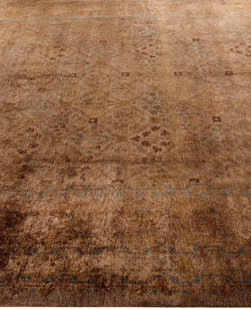 Overdyed One-of-a-Kind Hand-Knotted Area Rug Gold, 8' 3" x 10' 2"