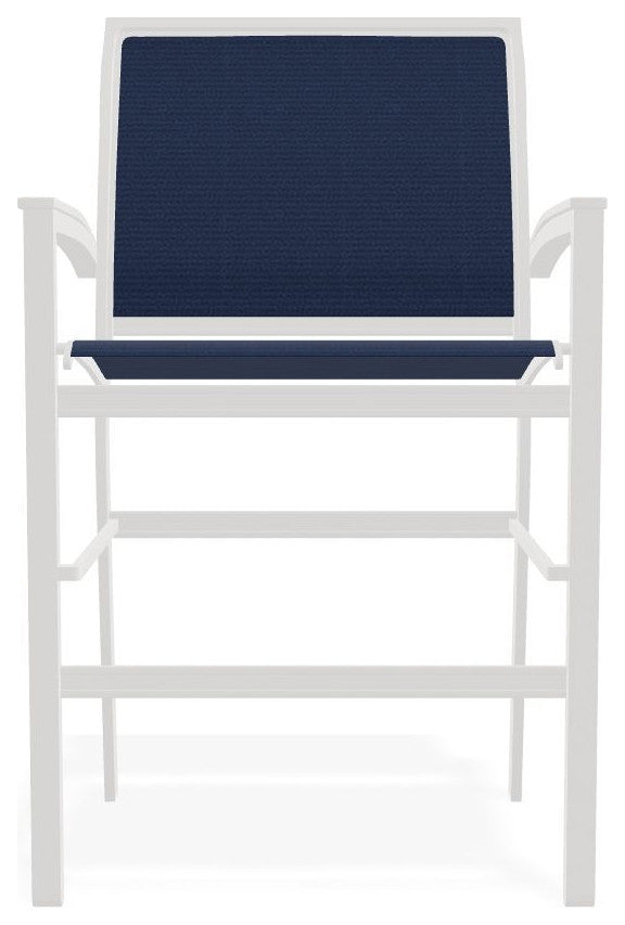 Bazza Sling Balcony Height Stackable Outdoor Stool, Navy/Snow