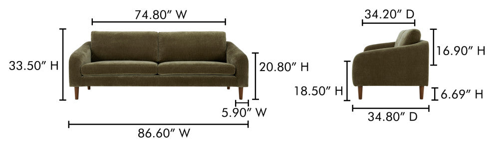 Quinn Sofa Cedar Green