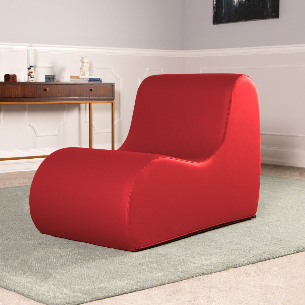 Midtown Large Foam Chair, Commercial Soft Seating, Premium Vinyl, Red