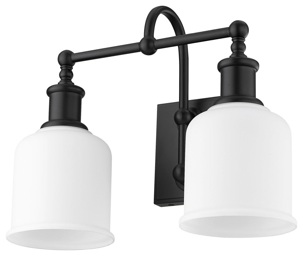 Zlite 733-2V-MB 2-Light Vanity, Matte Opal