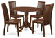 5 Pc Dublin Kitchen Set -Dining Table, 4 Wood Seat Chairs, Mahogany