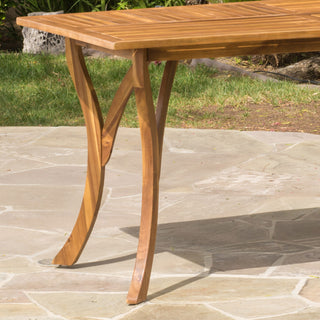GDF Studio Baia 7-Piece Acacia Wood Outdoor Dining Set